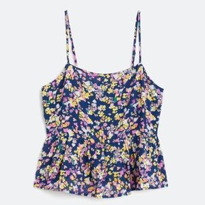 Navy floral cropped cami